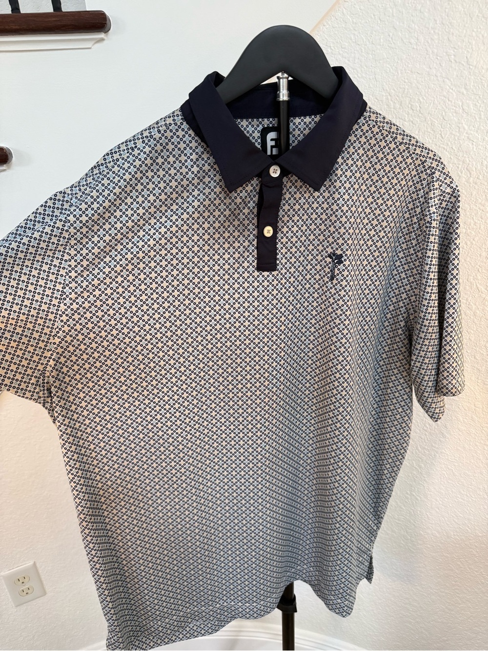 FootJoy Navy & White Micro Diamond Polo